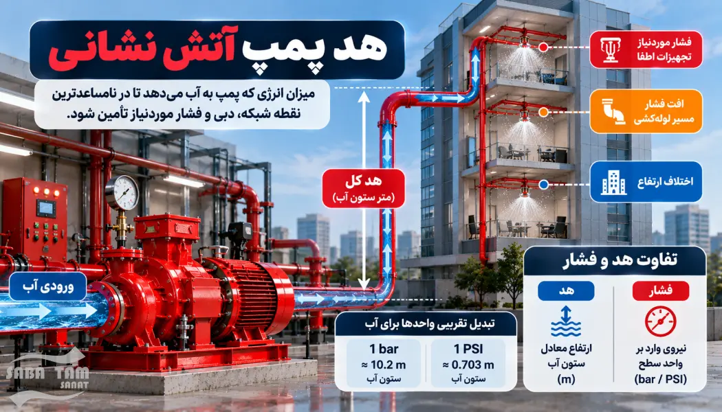 محاسبه و طراحی بوستر پمپ آتش نشانی